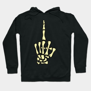 The Middle Finger Creepy Halloween Skeleton Hand Gesture Swearing Hoodie